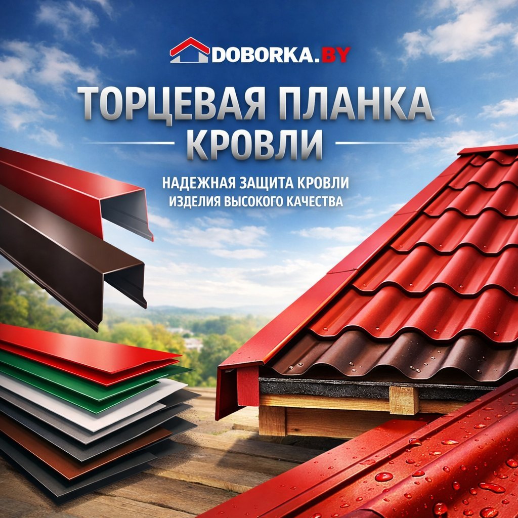Торцевая (ветровая) планка для кровли | Длина до 3.6 м без стыка | Doborka.by