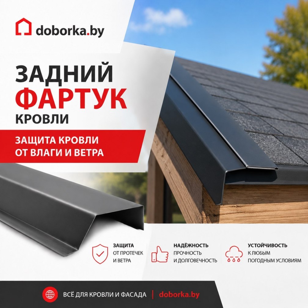 Задний фартук кровли (планка примыкания): купить в Минске | Doborka.by